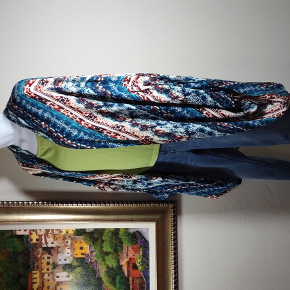 NY Collection Batik-look Cocoon Jacket - Picture 3 of 6